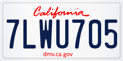 CA license plate 7LWU705