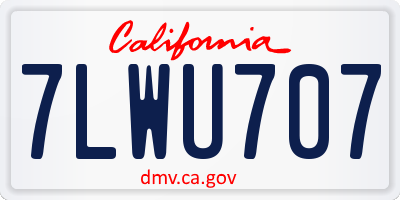 CA license plate 7LWU707