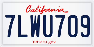 CA license plate 7LWU709
