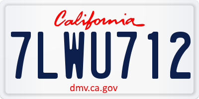 CA license plate 7LWU712
