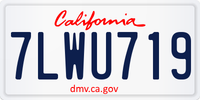 CA license plate 7LWU719