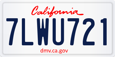 CA license plate 7LWU721
