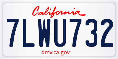 CA license plate 7LWU732