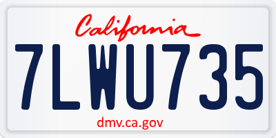 CA license plate 7LWU735
