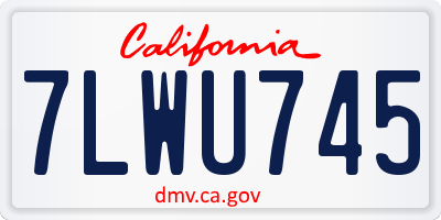 CA license plate 7LWU745