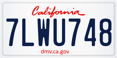 CA license plate 7LWU748