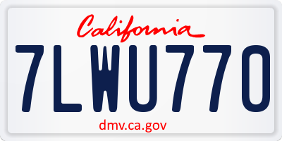 CA license plate 7LWU770