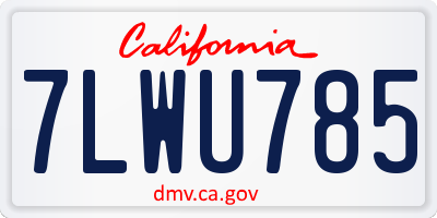 CA license plate 7LWU785