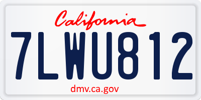 CA license plate 7LWU812