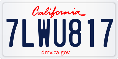 CA license plate 7LWU817