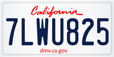 CA license plate 7LWU825