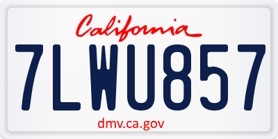 CA license plate 7LWU857