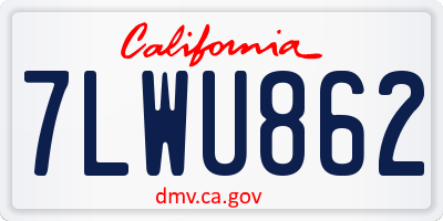 CA license plate 7LWU862