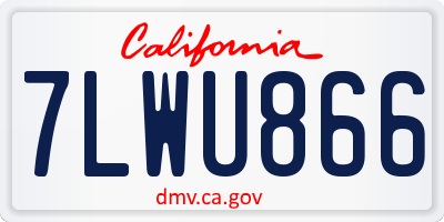CA license plate 7LWU866