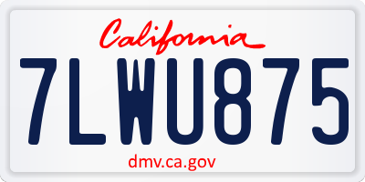 CA license plate 7LWU875