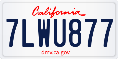 CA license plate 7LWU877