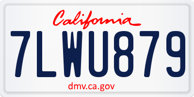 CA license plate 7LWU879