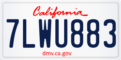 CA license plate 7LWU883