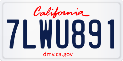 CA license plate 7LWU891