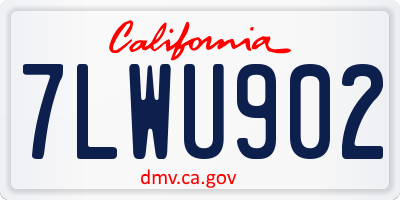 CA license plate 7LWU902