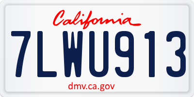 CA license plate 7LWU913
