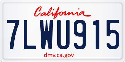 CA license plate 7LWU915