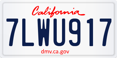 CA license plate 7LWU917
