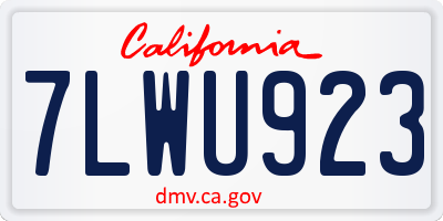 CA license plate 7LWU923