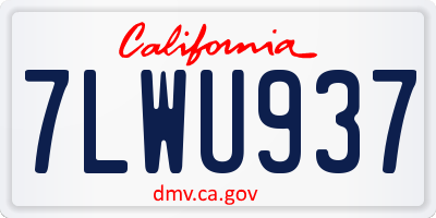 CA license plate 7LWU937