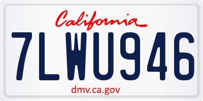 CA license plate 7LWU946