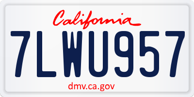 CA license plate 7LWU957