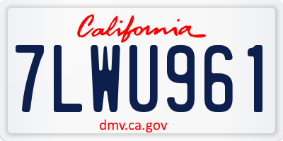 CA license plate 7LWU961