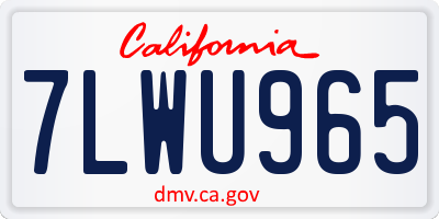 CA license plate 7LWU965