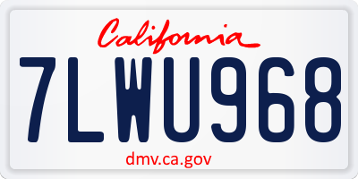 CA license plate 7LWU968