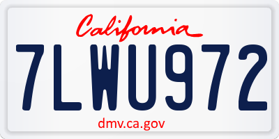 CA license plate 7LWU972