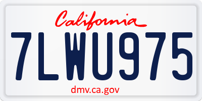 CA license plate 7LWU975