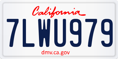 CA license plate 7LWU979