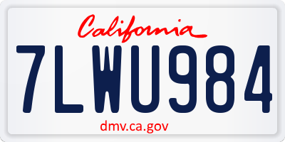 CA license plate 7LWU984
