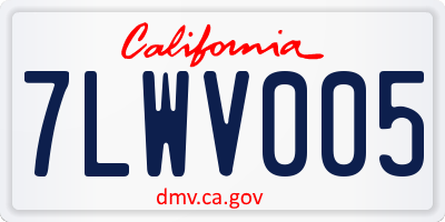 CA license plate 7LWV005