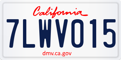 CA license plate 7LWV015