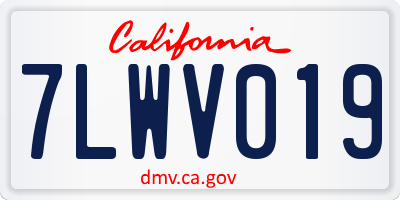 CA license plate 7LWV019