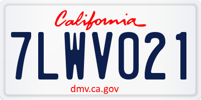 CA license plate 7LWV021