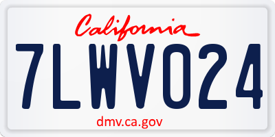 CA license plate 7LWV024