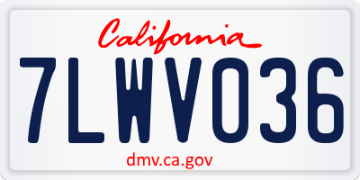 CA license plate 7LWV036