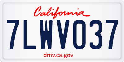 CA license plate 7LWV037