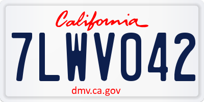 CA license plate 7LWV042