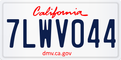 CA license plate 7LWV044