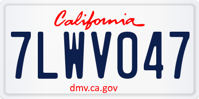 CA license plate 7LWV047