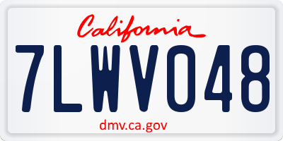 CA license plate 7LWV048