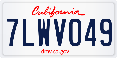 CA license plate 7LWV049